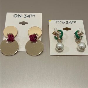 “2 for $12” On 34th 2 Pairs of Pieced Earings NWT
